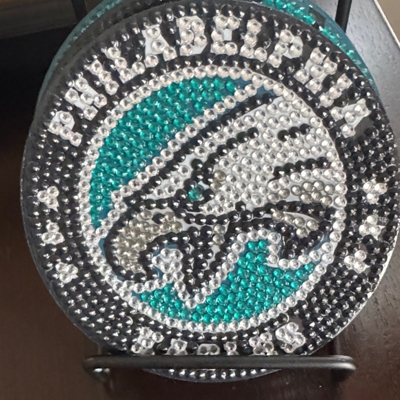 🦅 Handcrafted Philadelphia Eagles Diamond Art Coasters – Set of 4 Gift Ready - Picture 2 of 6